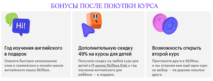 Бонусы курса